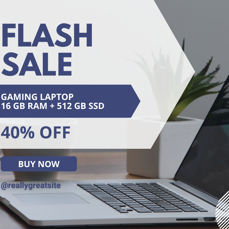 White Laptop Promo for social media content